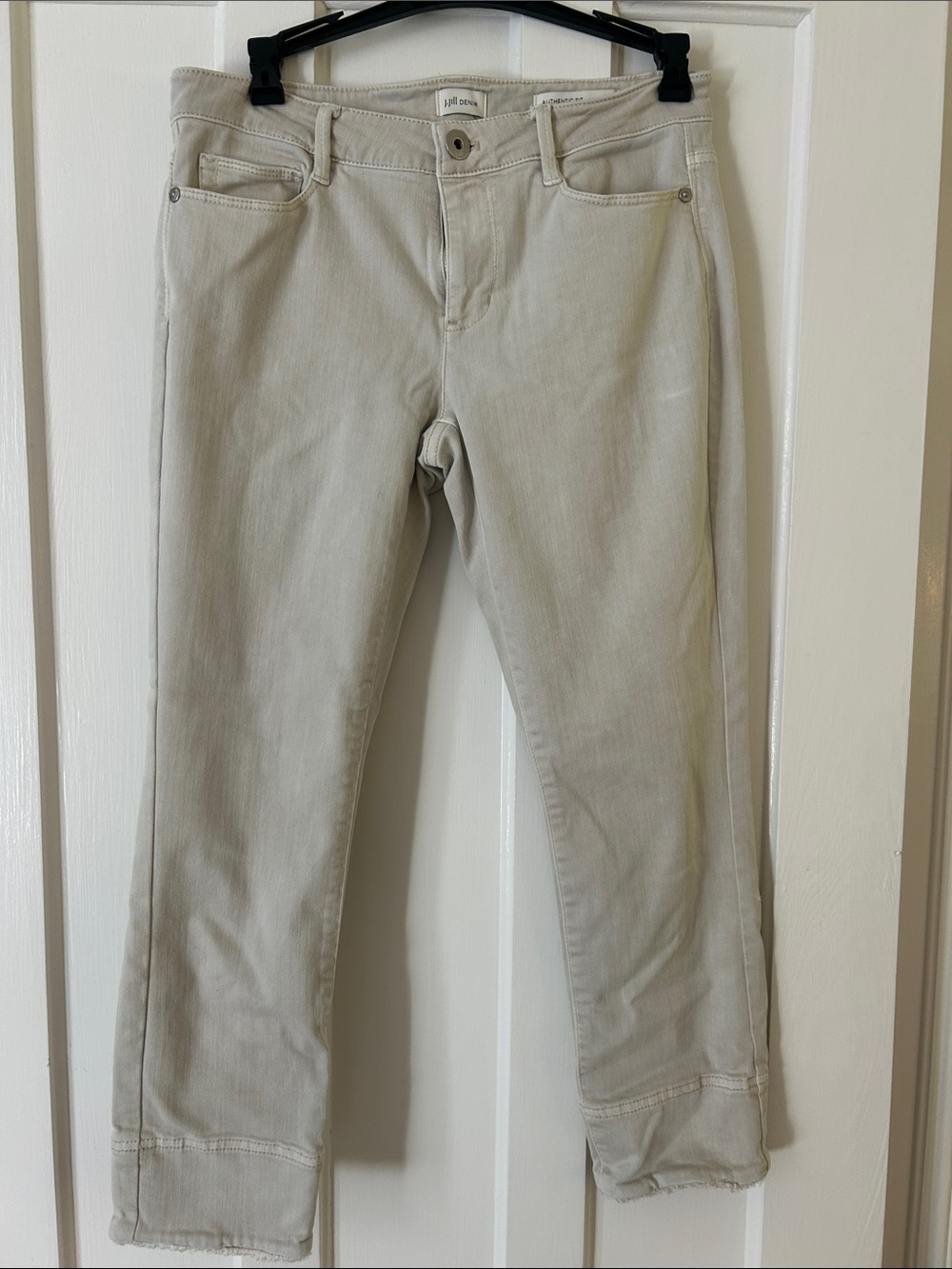 J. Jill Light Beige Cropped Slim Jeans
